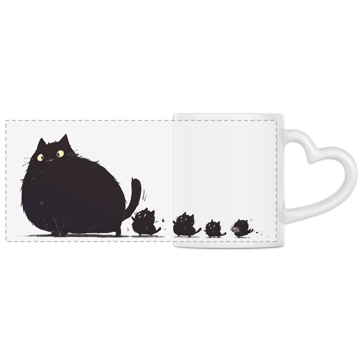 Image front Mug Anse Cœur Panoramique - "Les animaux ne sont pas des produits" 