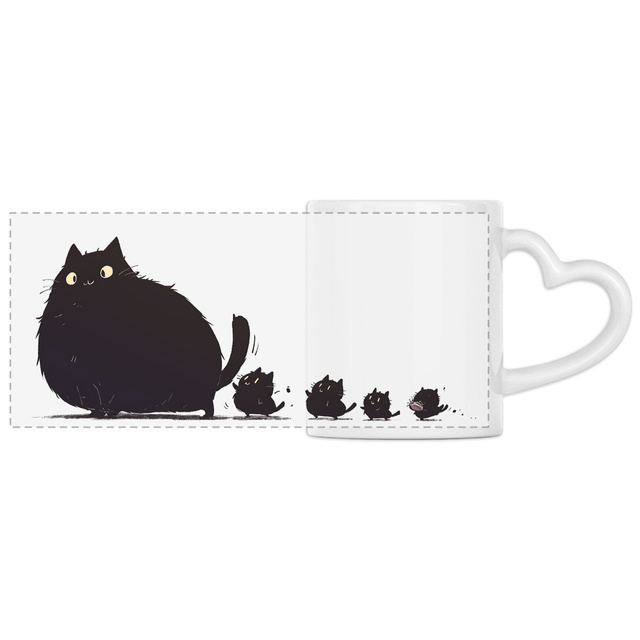 Image front Mug Anse Cœur Panoramique - "Une famille féline pour l'autre !"5