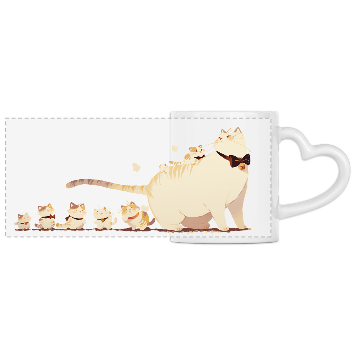 Image front Mug Anse Cœur Panoramique - "Les animaux ne sont pas des produits" 