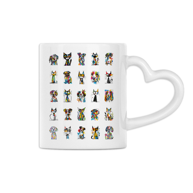 Image front Mug Anse Cœur - "Team Chats & Chiens"