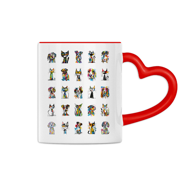 Image front Mug Anse Cœur - "Team Chats & Chiens"