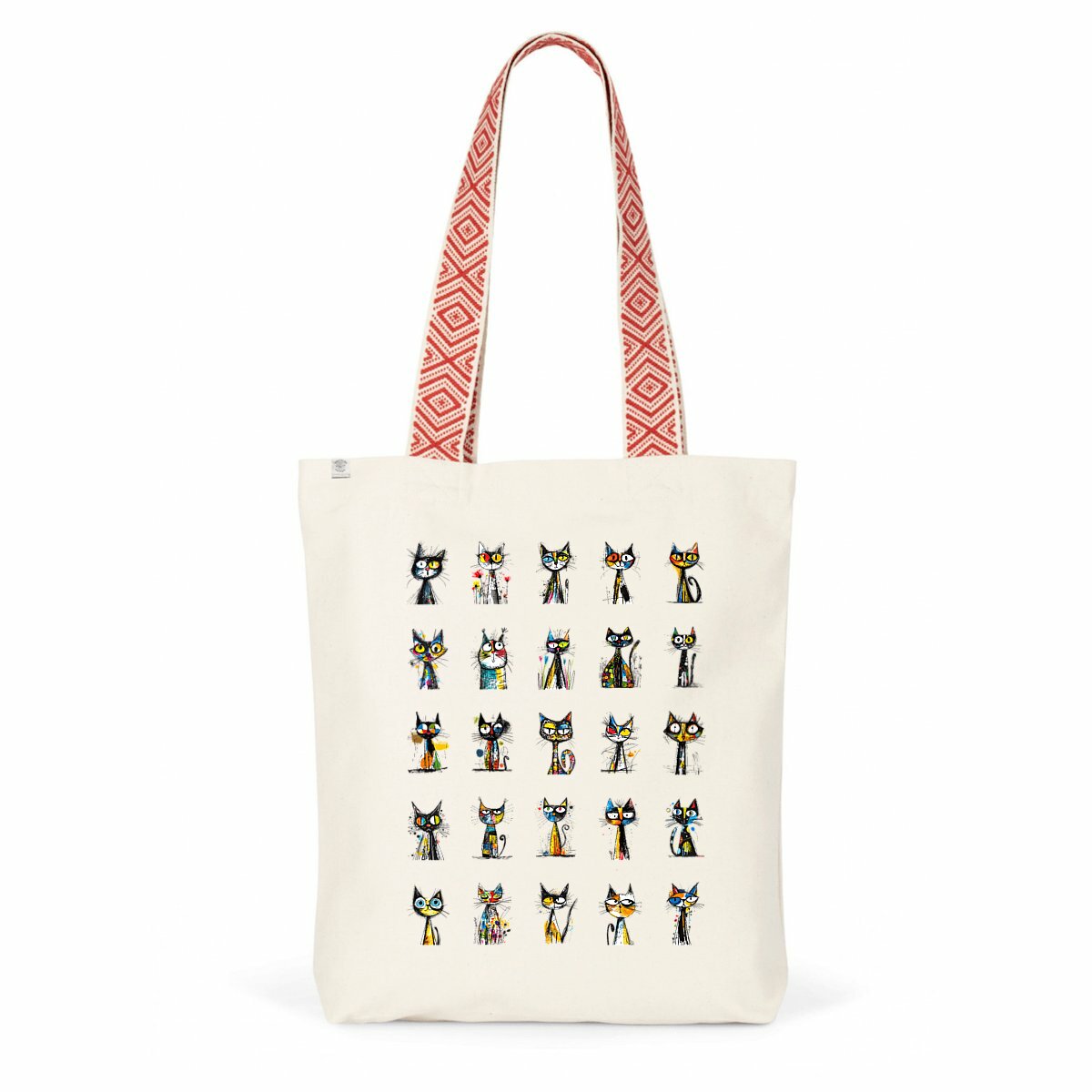 Image front Totebag Ethnique Recyclé - "Team Chiens"