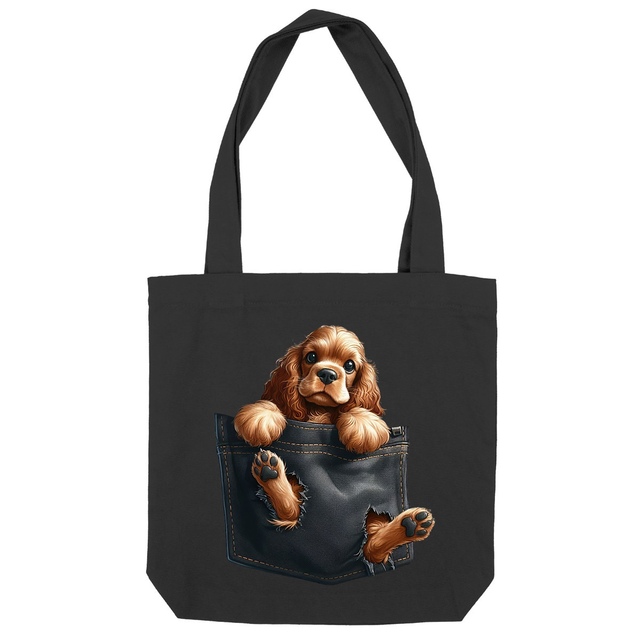 Image front Totebag Épais Recyclé - "Dans la poche" : Cocker