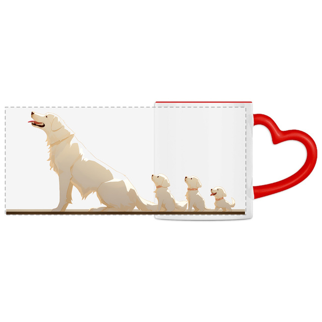 Image front Mug Anse Cœur Panoramique - "Une famille qui a du chien !"4