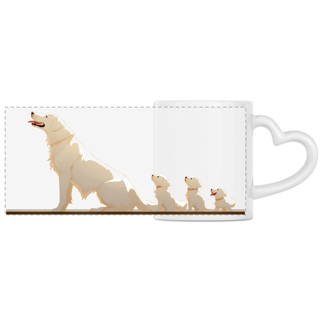Image front Mug Anse Cœur Panoramique - "Une famille qui a du chien !"4