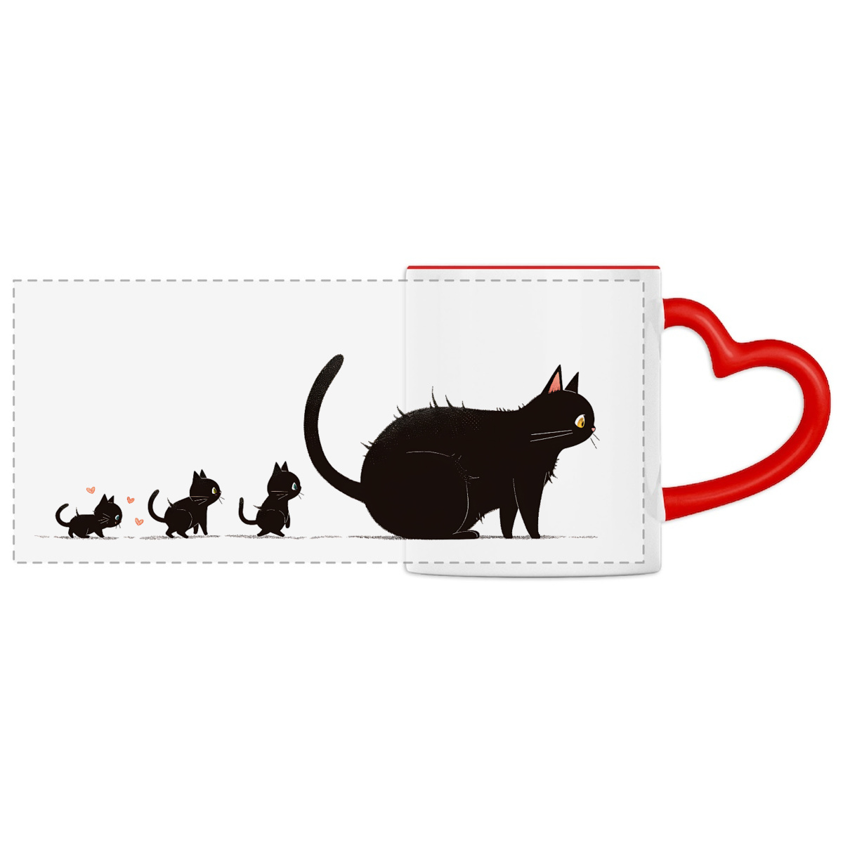 Image front Mug Anse Cœur Panoramique - "Les animaux ne sont pas des produits" 