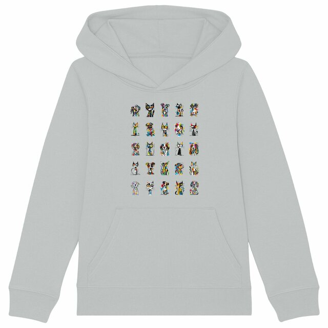 Image front Sweat à capuche Enfant Confort Bio - "Team Chats & Chiens"