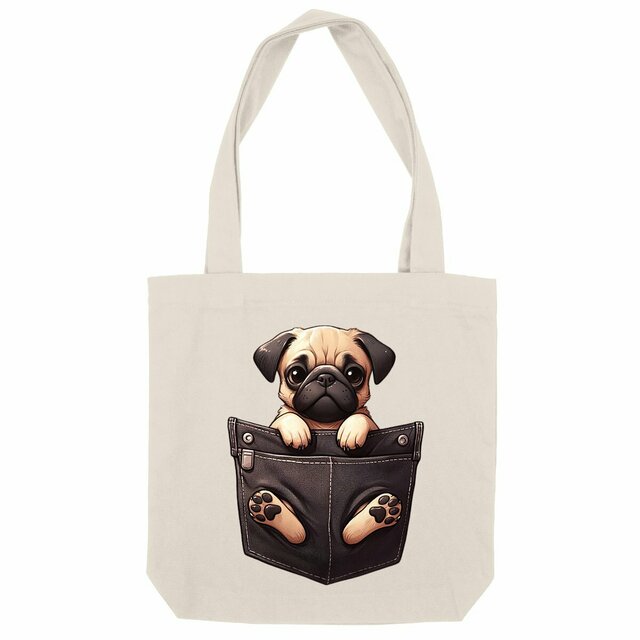 Image front Totebag Épais Recyclé - "Dans la poche" : Carlin