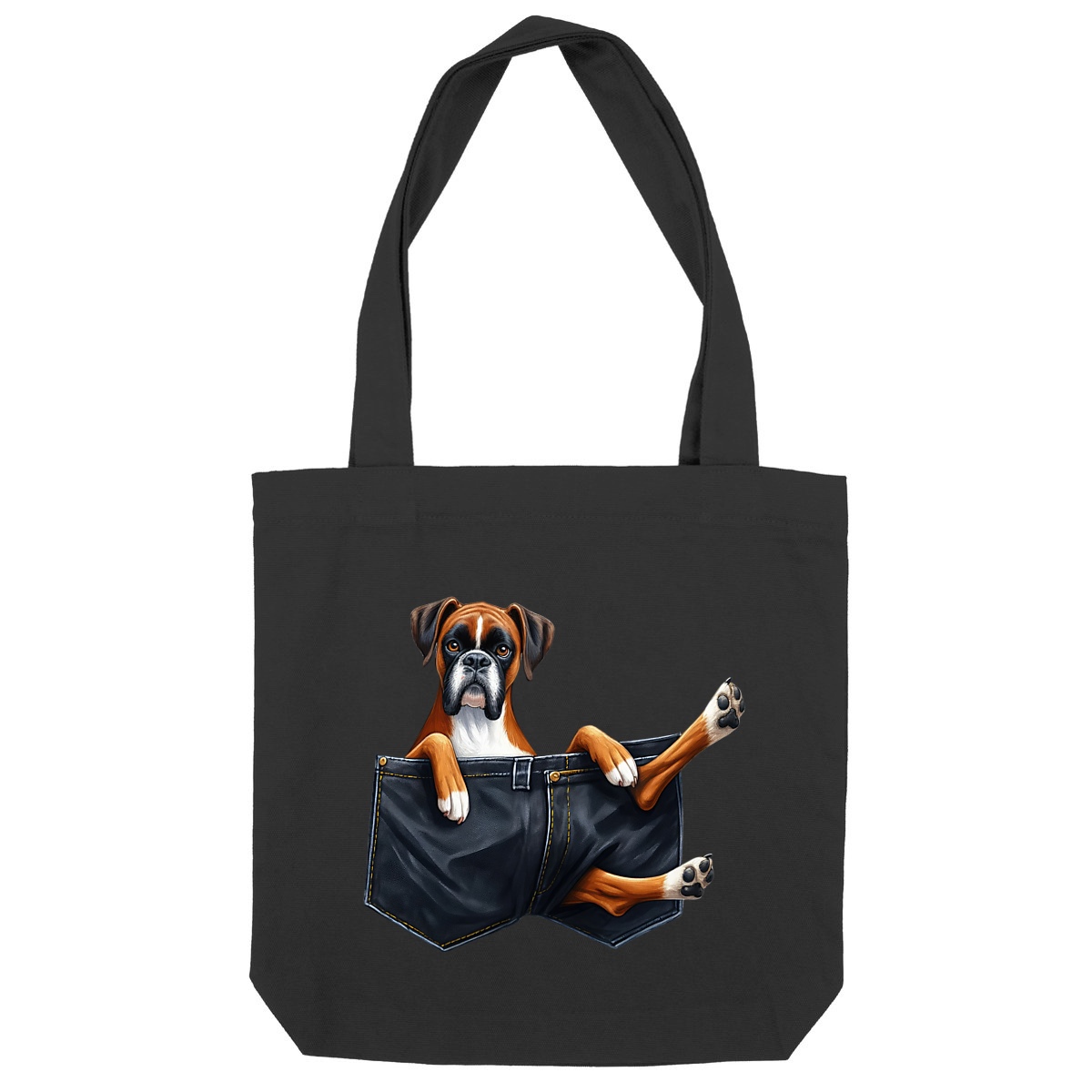 Image front Totebag Épais Recyclé - "Dans la poche" : Teckel Charmeur