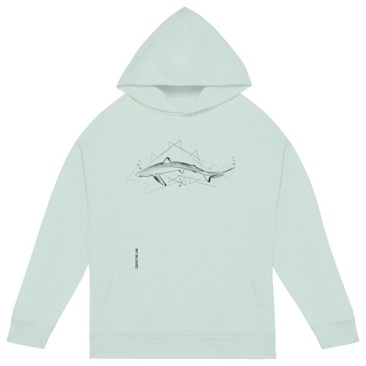 Image back Stop shark finning Oversized Hoodie black ink