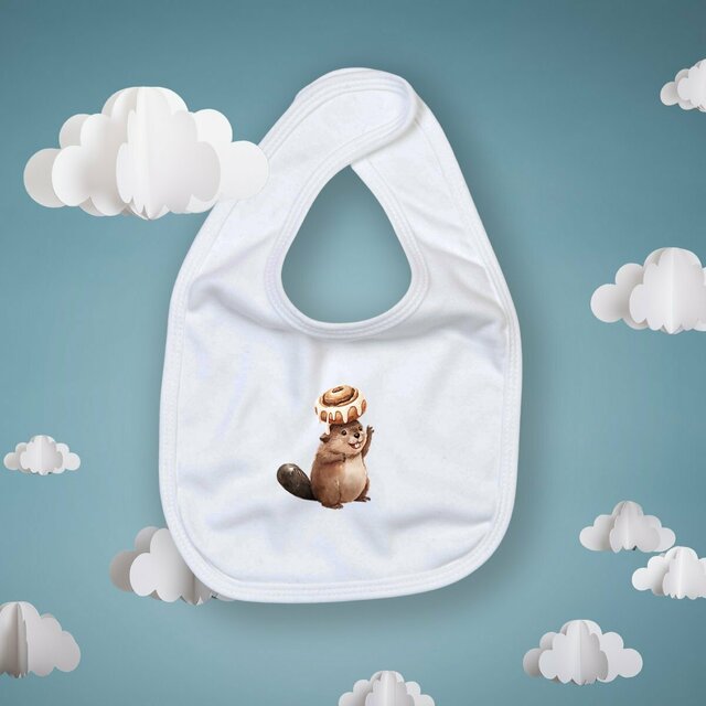 Image front Baby Bib | Cinnamon Roll Beaver