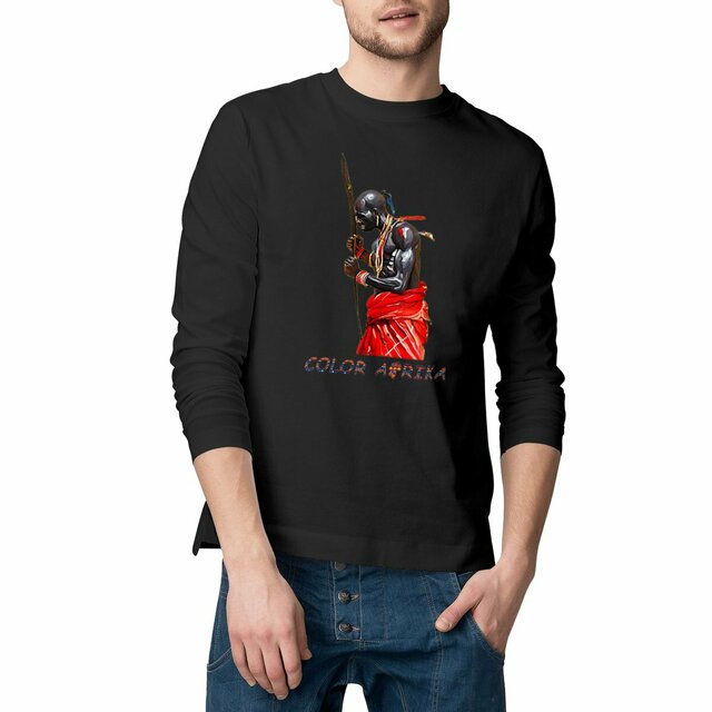 Image front Masai Warrior - Men's classic long-sleeve T-shirt - Basic