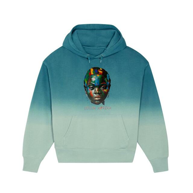 Image back Angry Face - Unisex Hoodie Dip Dye oversized