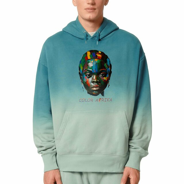 Image front Angry Face - Unisex Hoodie Dip Dye oversized