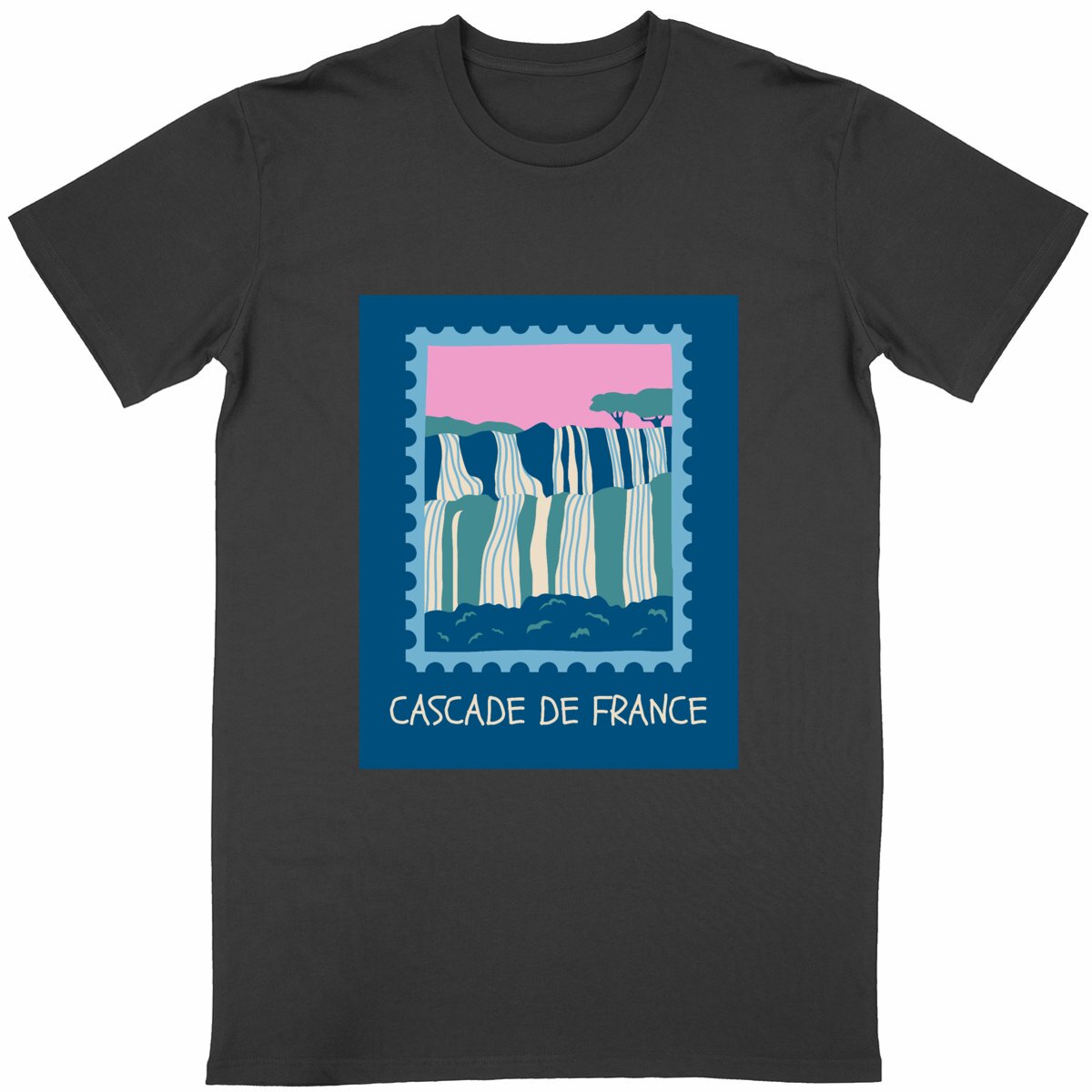 法兰西瀑布主题T恤｜法国旅行纪念款 - Image