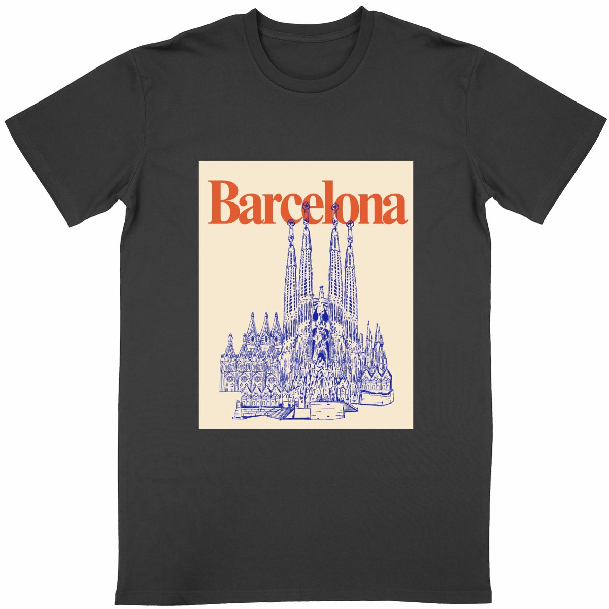 巴塞罗那城市印花T恤｜文艺插画款 - Image