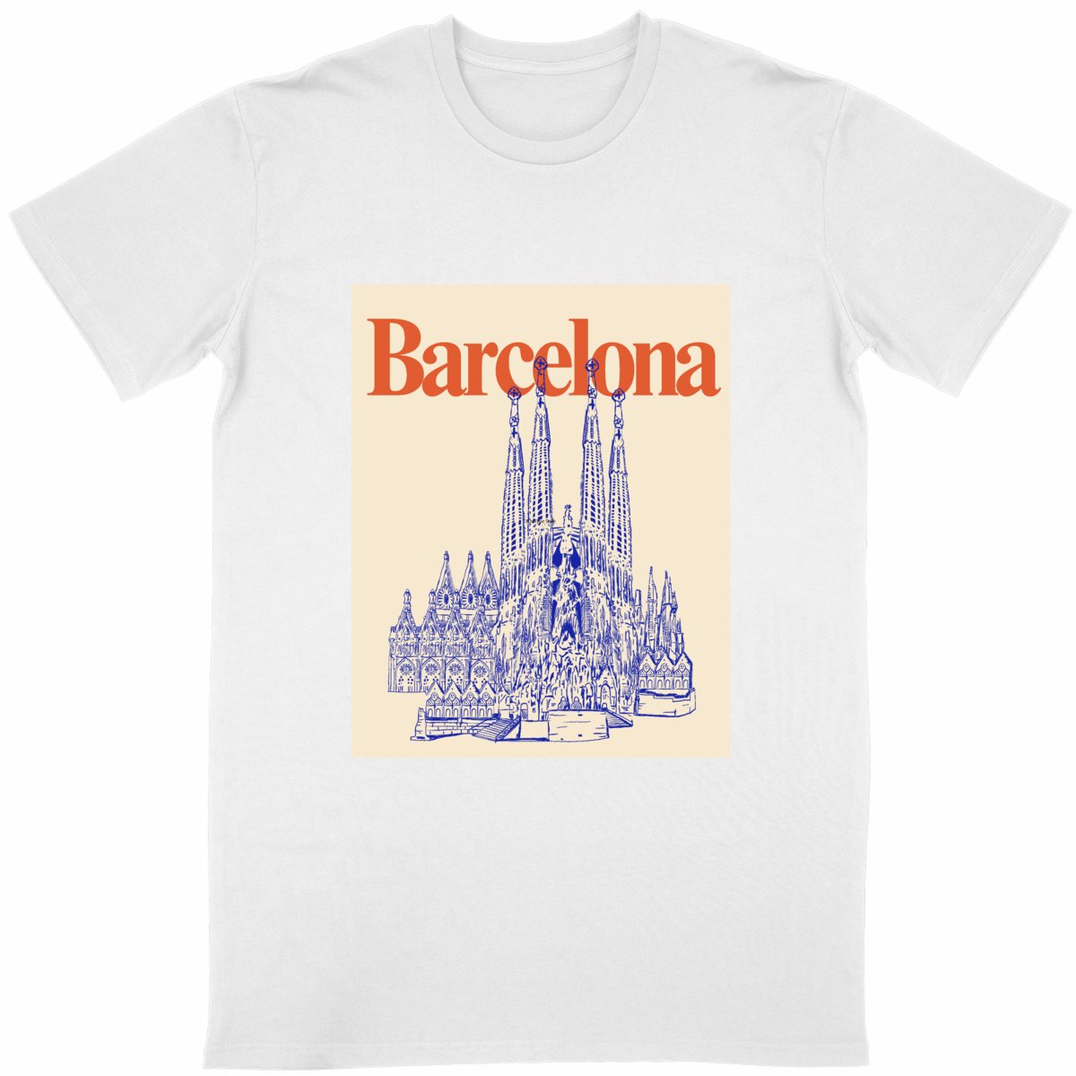 巴塞罗那城市印花T恤｜文艺插画款