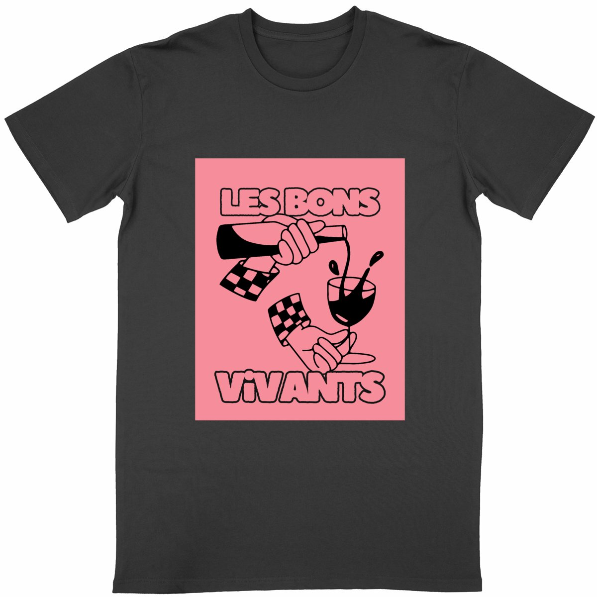 乐享生活T恤｜手握红酒印花款 - Image