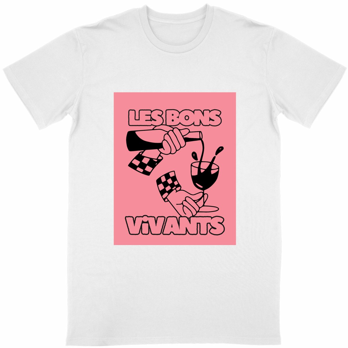 乐享生活T恤｜手握红酒印花款