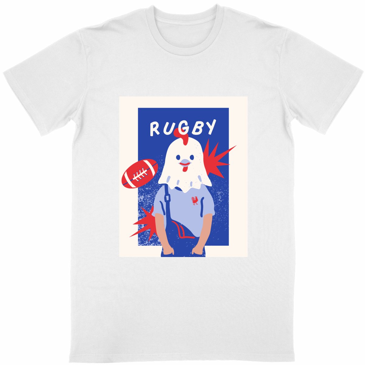 法国公鸡橄榄球人形T恤｜创意运动文创款