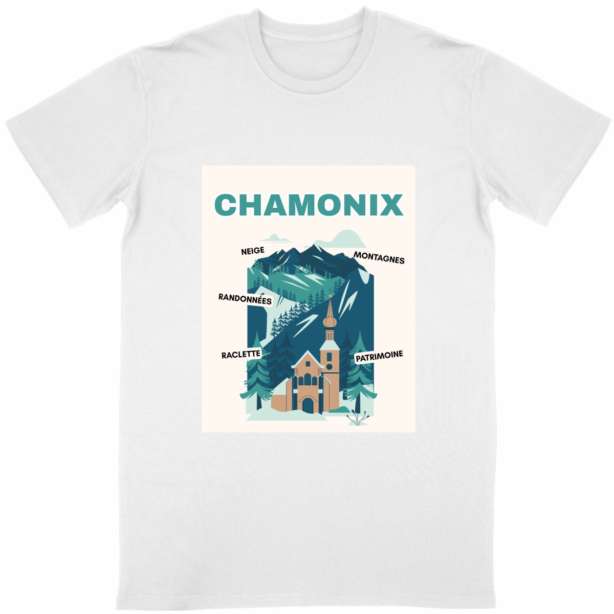 霞慕尼冬日主题T恤｜雪山、火锅与溜冰趣味款