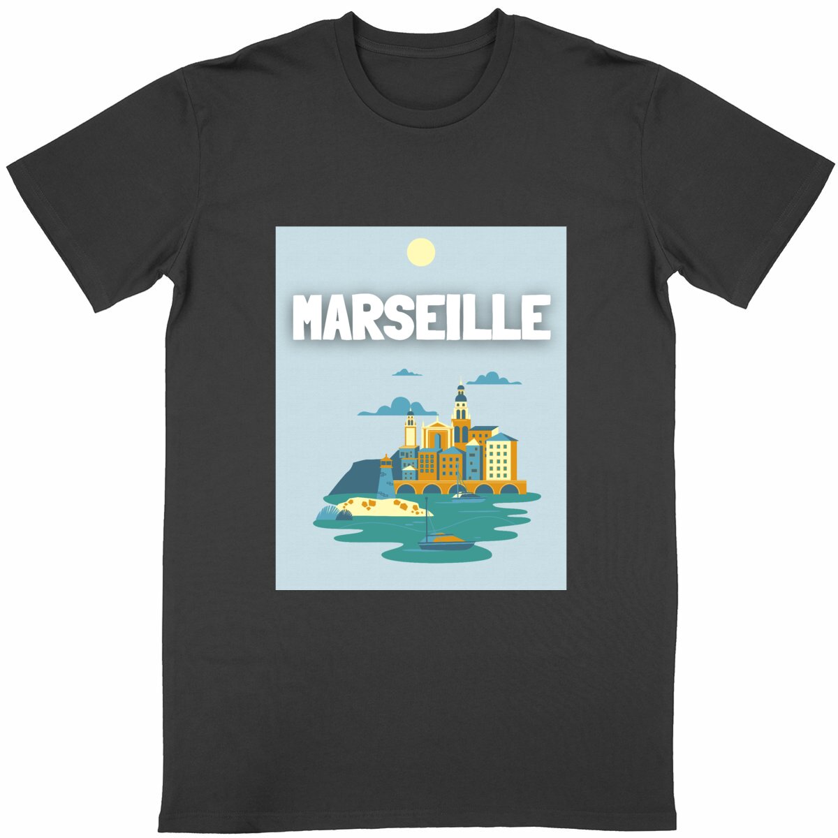 马赛城市地标印花T恤｜城市主题纪念款 - Image