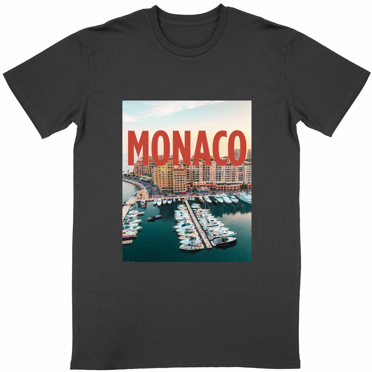 摩纳哥海景城市主题T恤｜法式度假风纪念款 - Image