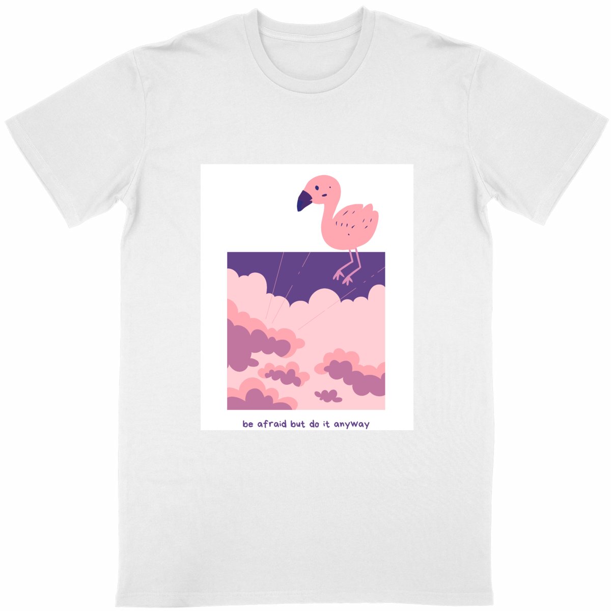 粉色火烈鸟励志T恤｜勇敢生活主题款