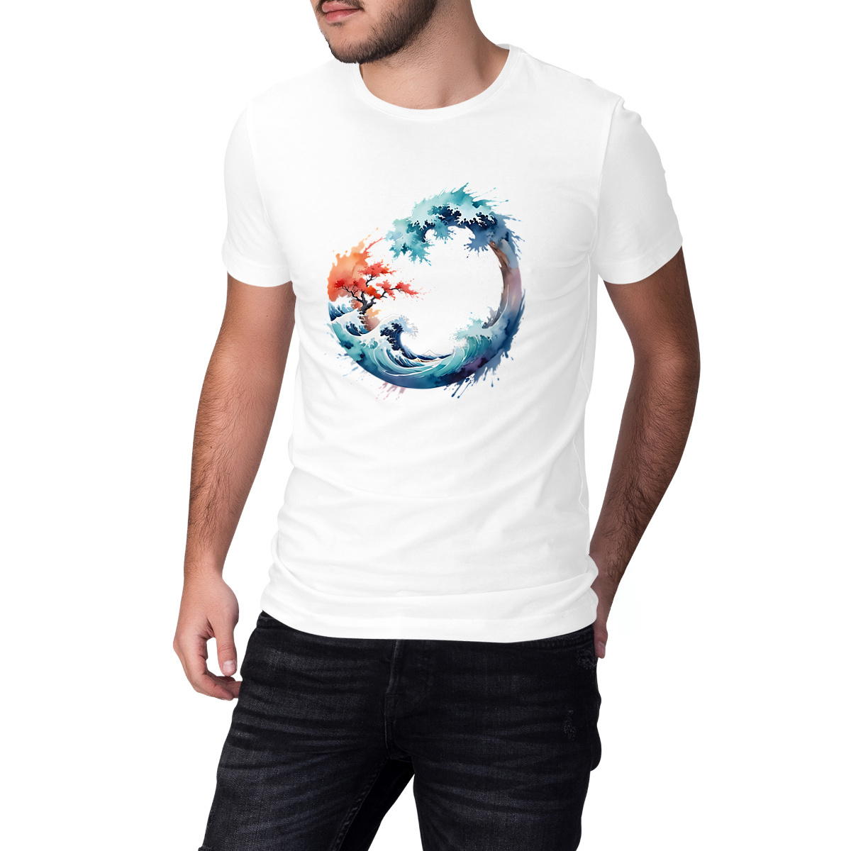 T-shirt unisexe “Vague de Hokusai” – Estampe japonaise imprimé à la demande