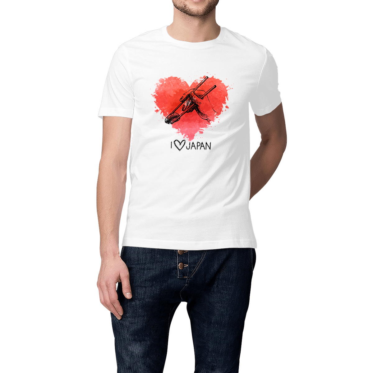 T-shirt Unisexe – I ❤️ Japan & Sushi | Streetwear Japonais Fun et Gourmand