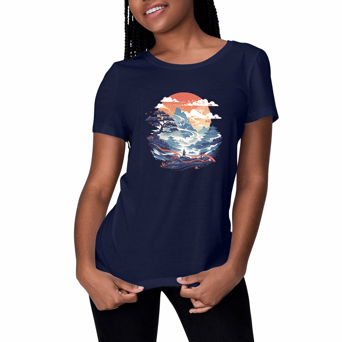 T-shirt Femme Japon Zen – Rêverie Nipponne | Coton Bio | Imprimé en France à la demande