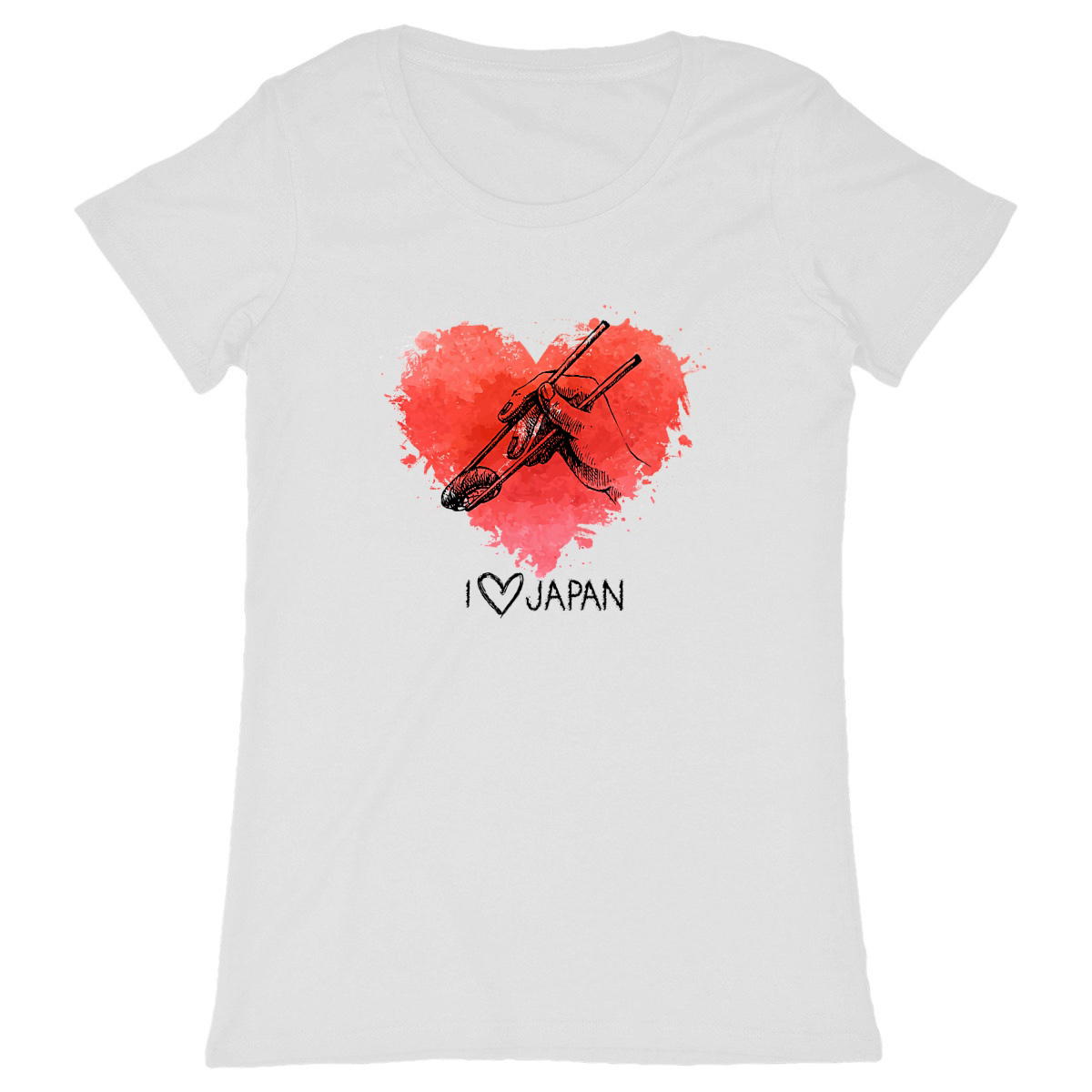 T-shirt Femme – I ❤️ Japan & Sushi | Design Japonais Fun et Éthique - Image