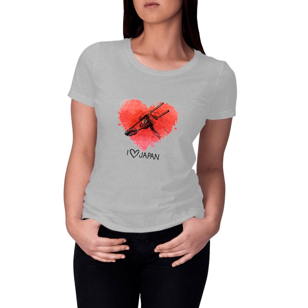 T-shirt Femme – I ❤️ Japan & Sushi | Design Japonais Fun et Éthique