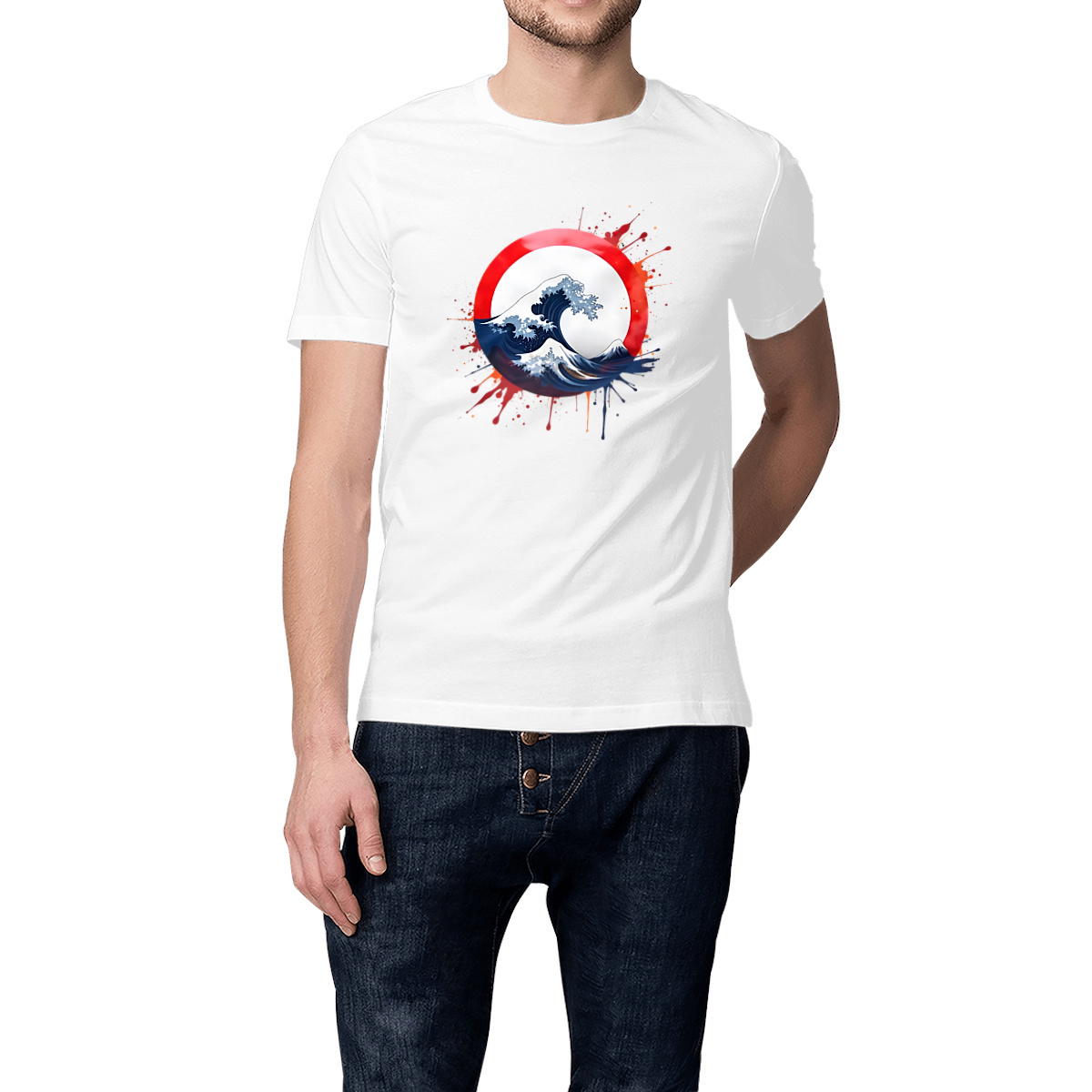 T-shirt unisexe La Vague Enso – Art japonais, coton bio, imprimé en France