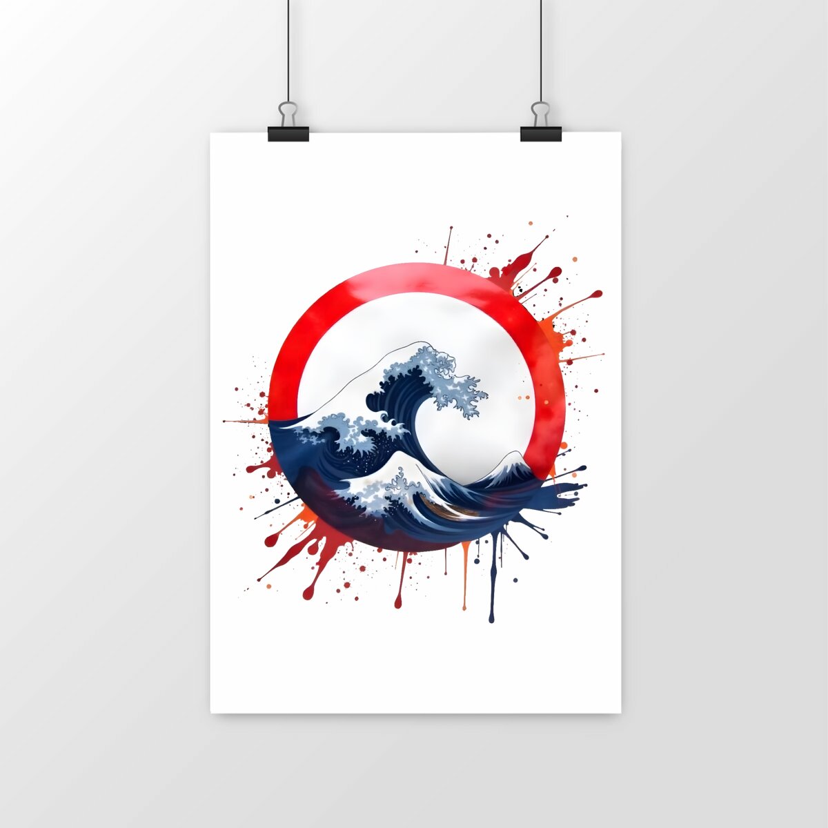 Poster La Vague Enso – Art mural japonais, impression giclée qualité musée, papier FSC