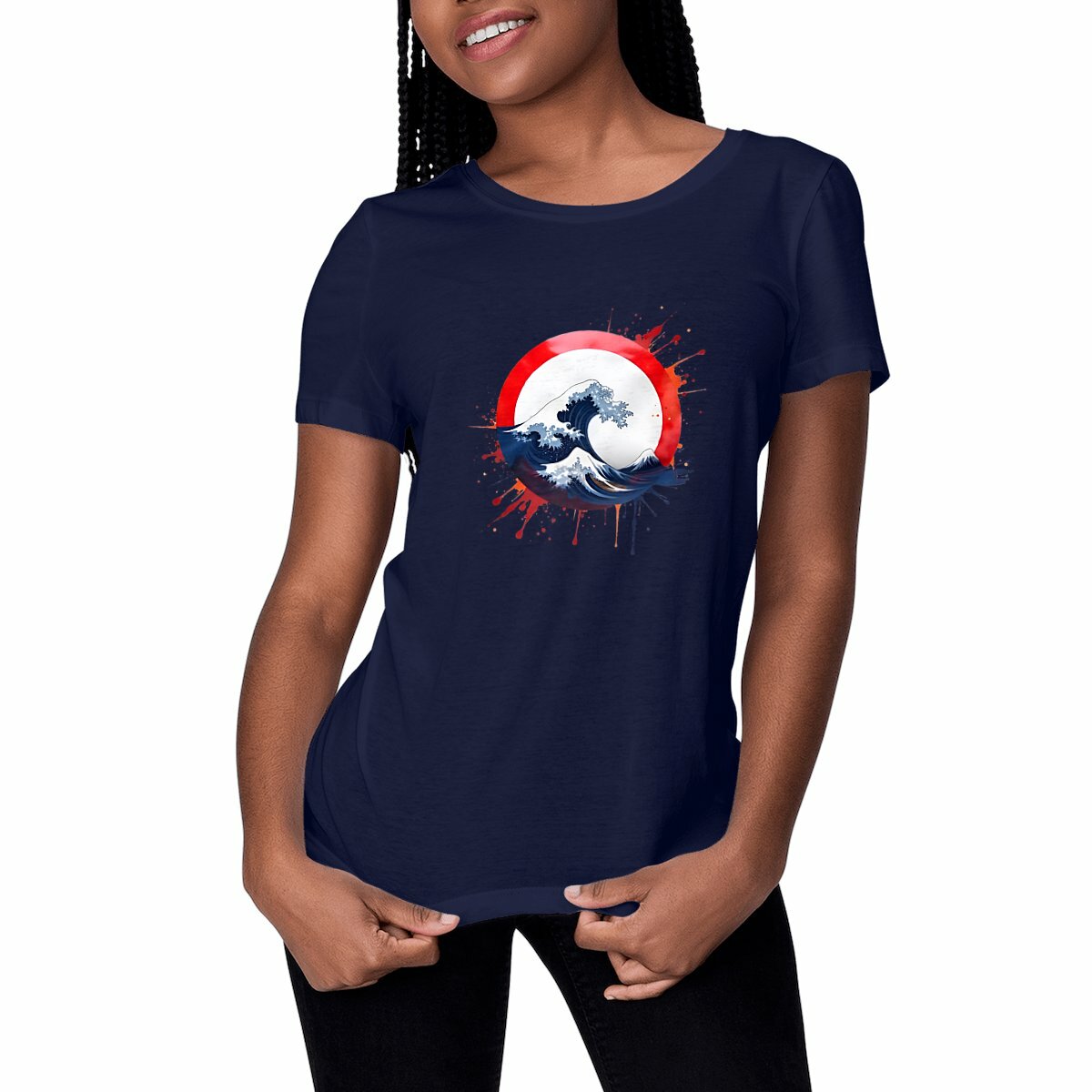 T-shirt femme La Vague Enso – Design japonais zen, coton bio, imprimé en France