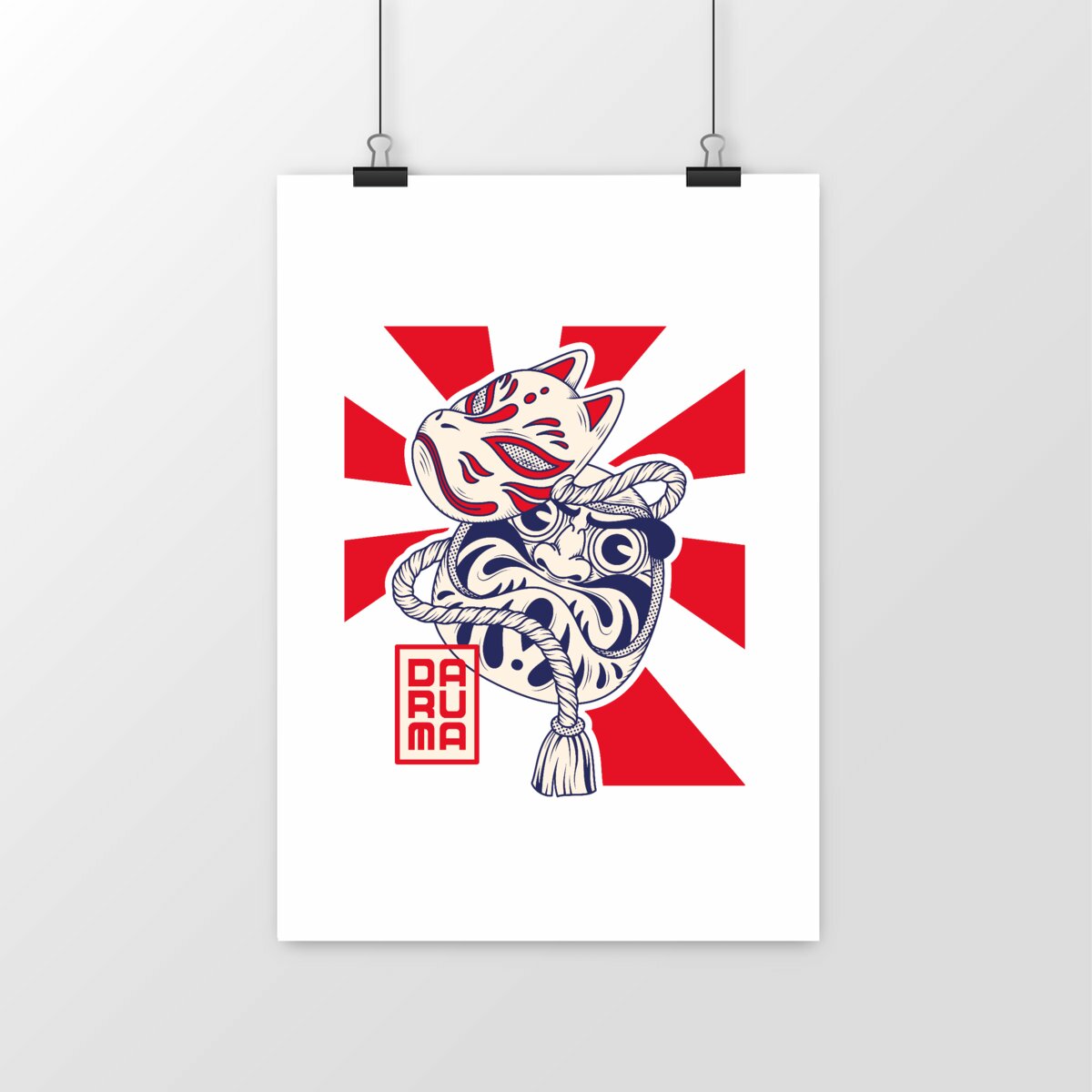 poster “Daruma & Kitsune” – Masques japonais