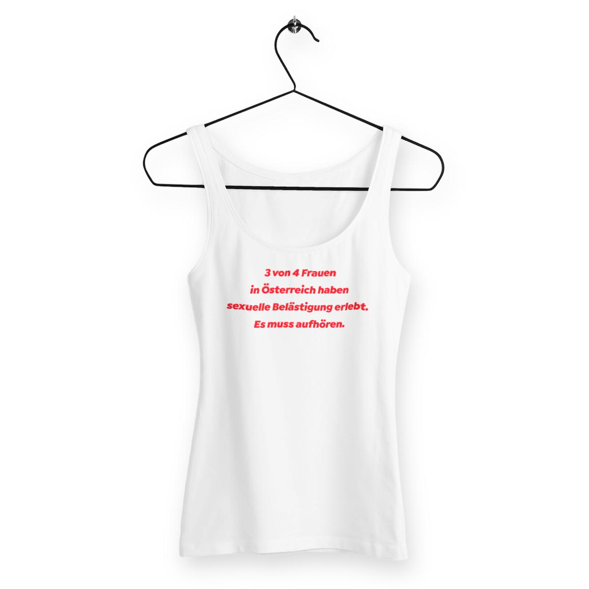 3 von 4 Frauen in Österreich haben sexuelle Belästigung erlebt. - "Womens*" slim fit tank top