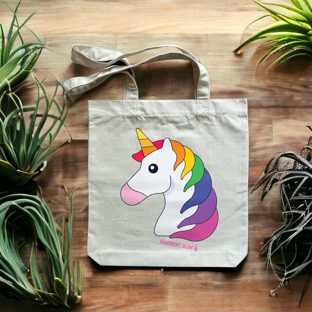  Einhorn Regenbogen - Ökologische Tote bag mit dicken Griffen