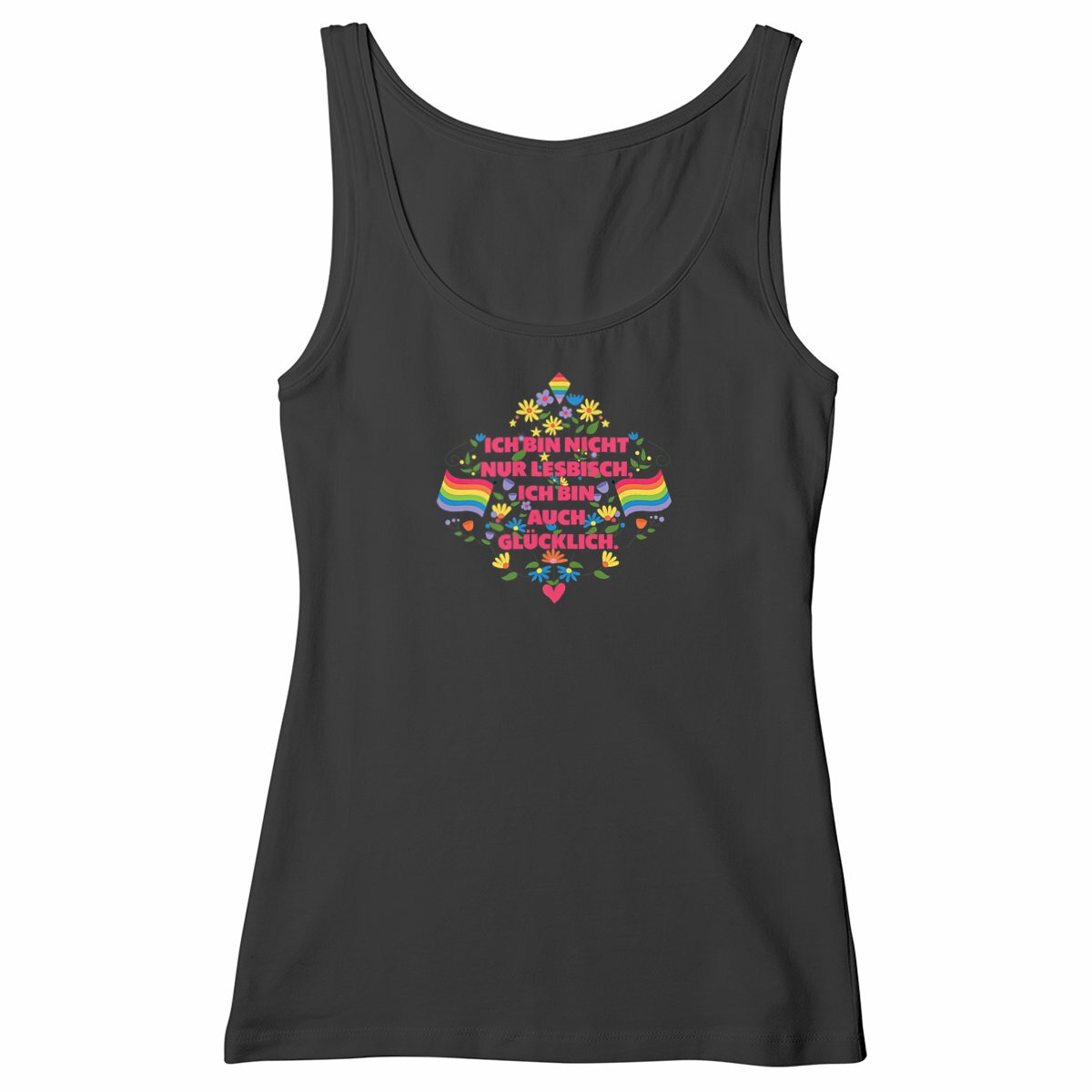 Ich bin nicht nur lesbisch, ich bin auch glücklich - "Womens*" slim fit tank top - Image