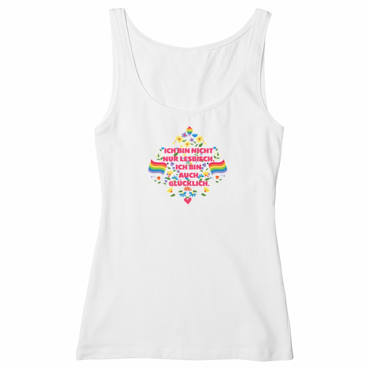 Ich bin nicht nur lesbisch, ich bin auch glücklich - "Womens*" slim fit tank top