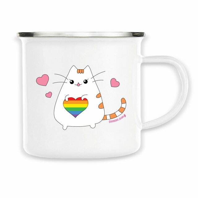 Pride Katze - Emaille Becher - Image