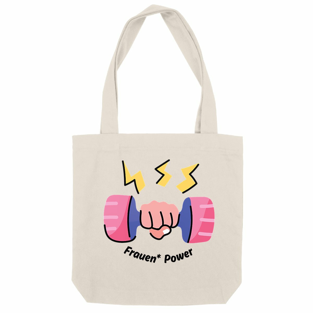 Frauen* Power - Ökologische Tote bag mit dicken Griffen  - Image