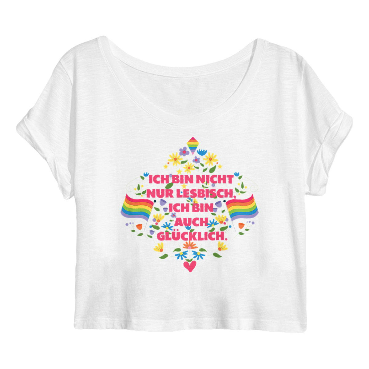  Ich bin nicht nur lesbisch, ich bin auch glücklich - "Womens*" crop top 