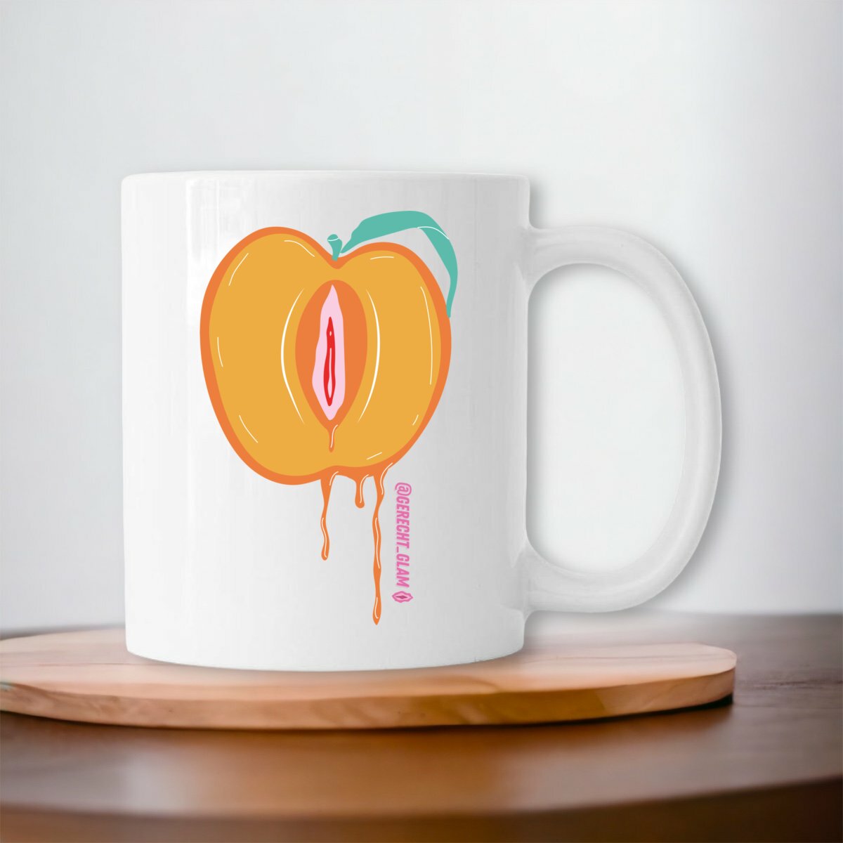 Vulva Pfirsich - Keramik Tasse / Heferl