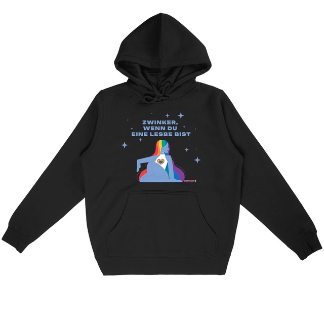  Zwinker, wenn du eine Lesbe bist - “Unisex*” Hoodie  - Image