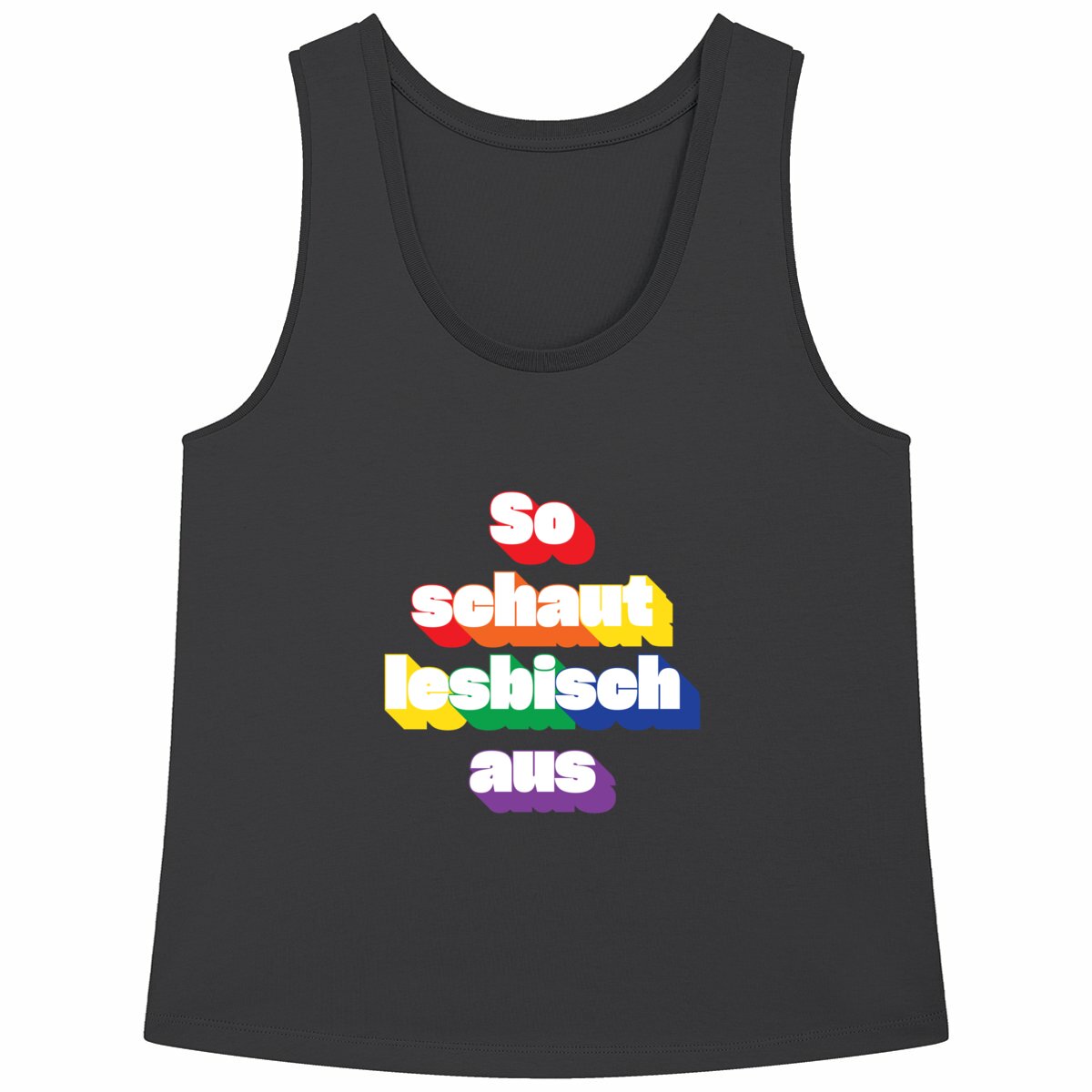 So schaut lesbisch aus Regenbogen - Loose fitting "womens*" tank top - Image