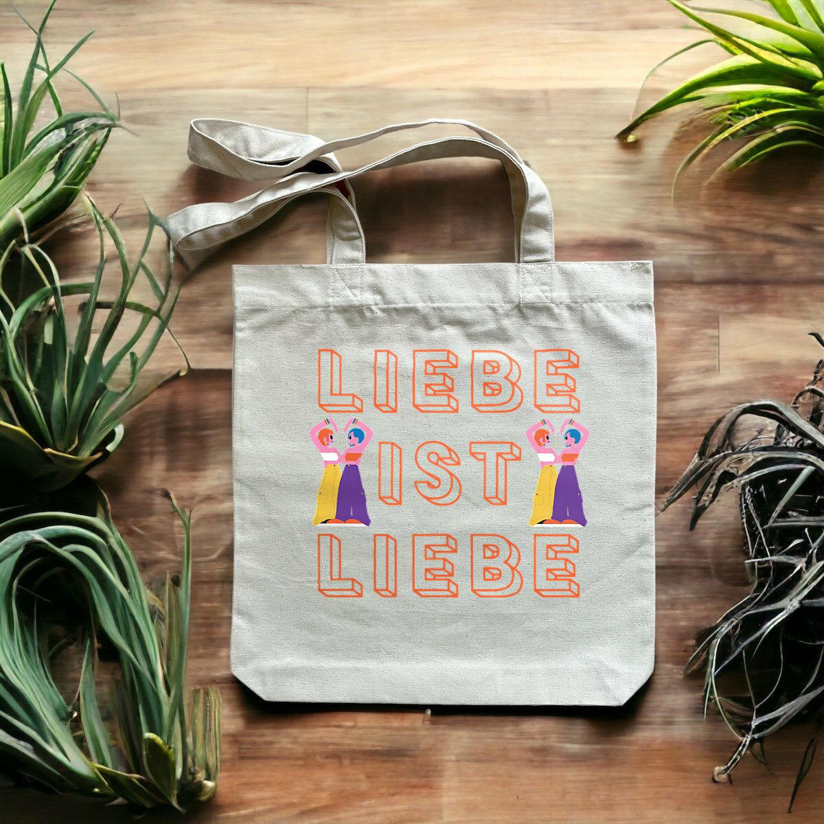 Liebe ist Liebe - Ökologische Tote bag mit dicken Griffen 