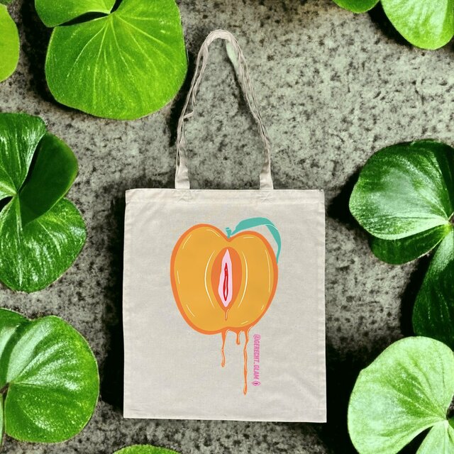 Vulva Pfirsich - Tote bag organic