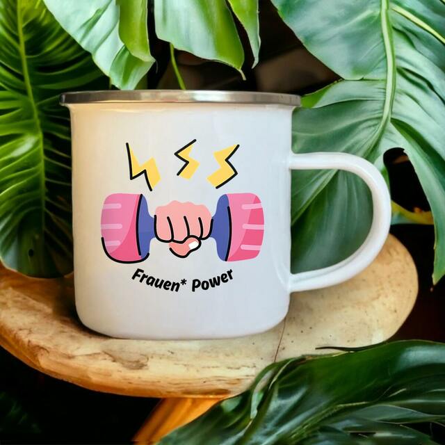 Frauen* Power - Emaille Becher